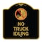 Signmission Driveway Sign No Truck Idling W/ Graphic, Black & Gold Aluminum Sign, 18" x 18", BG-1818-24125 A-DES-BG-1818-24125 - alternate 1